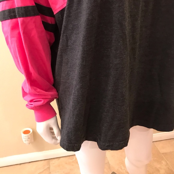 I Love Dogs Oversized Jersey Graphic Tee Adult Size XL Heavy Cotton Pink Grey - Picture 7 of 14